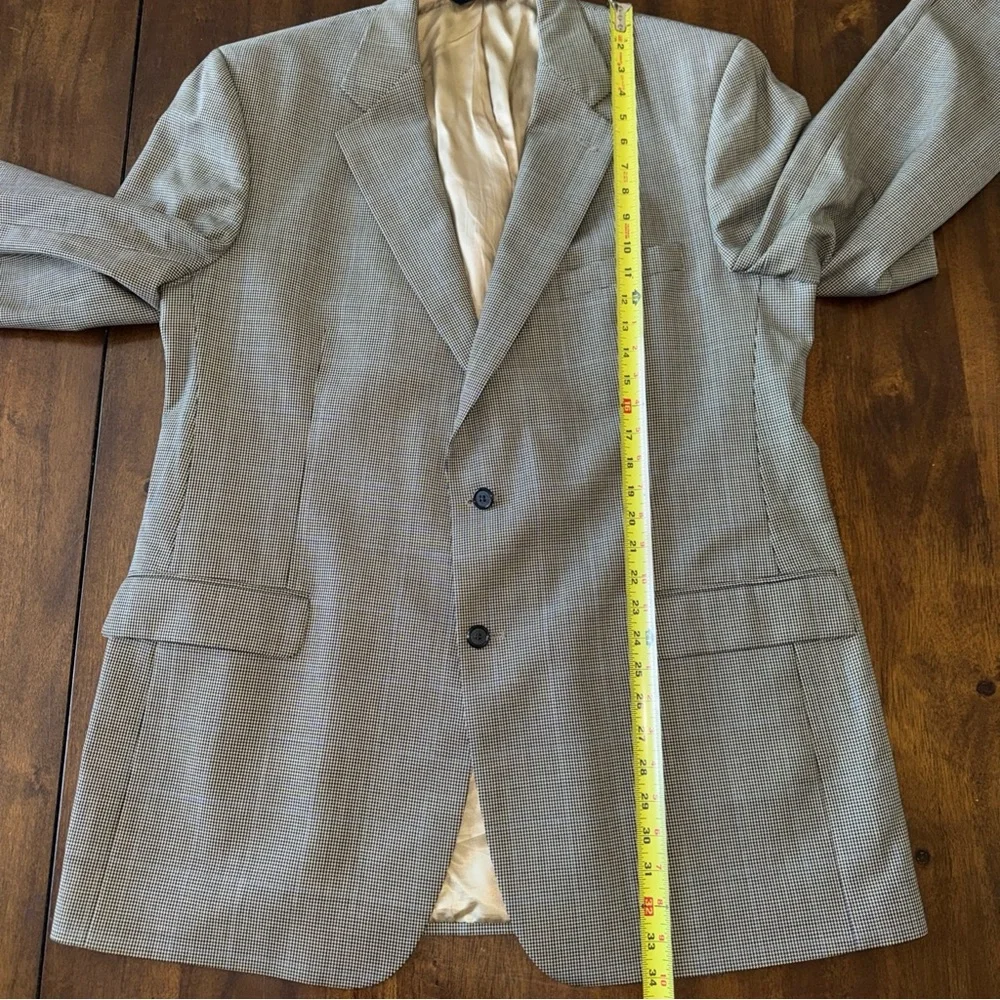 Brooks Brothers Black Tan Houndstooth Wool Cashmere Jacket Sports Coat 46 L - Picture 9 of 14
